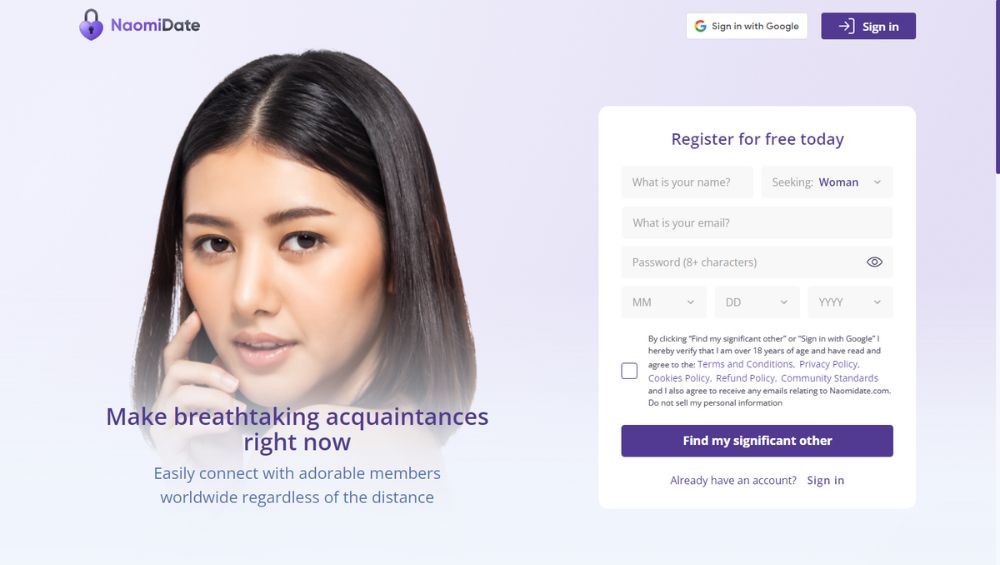 NaomiDate sign up