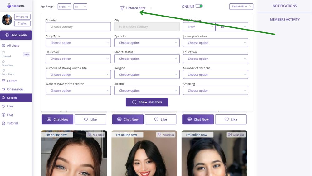 Search on NaomiDate