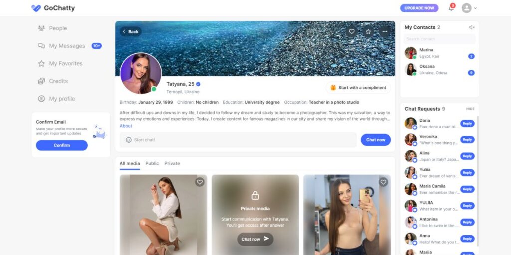 Profile example on Go Chatty