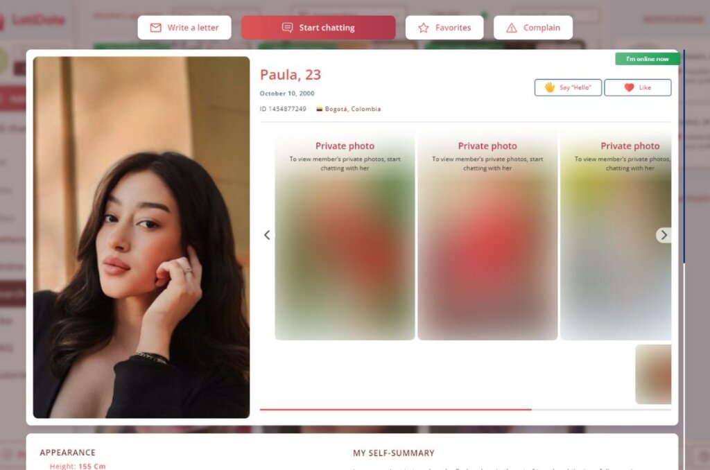 Profile of young woman from LatiDate