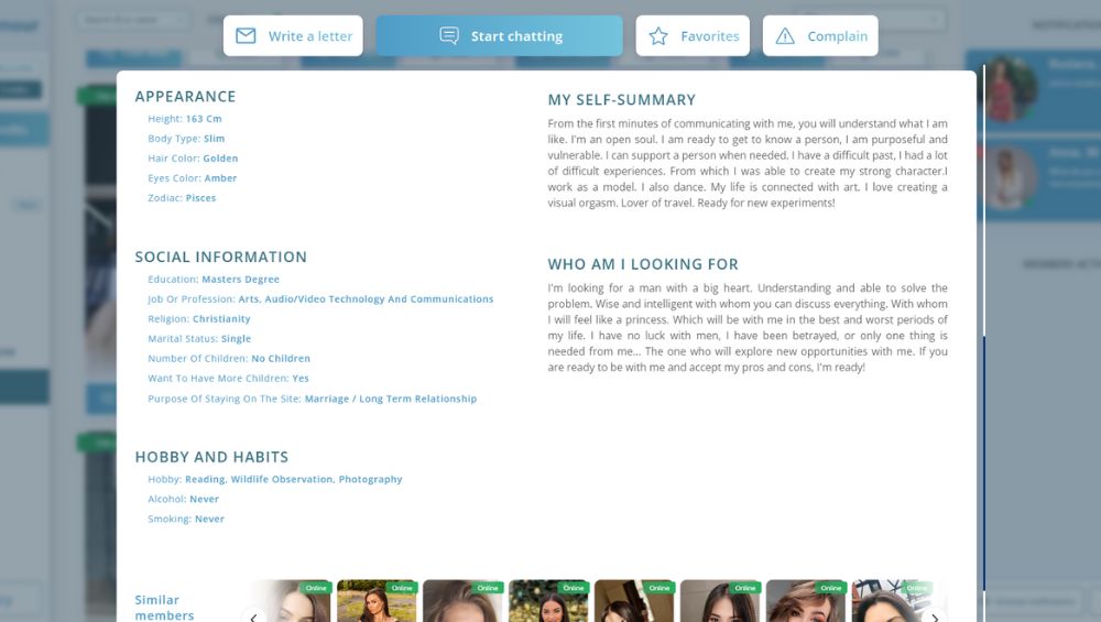 OkAmour profile details